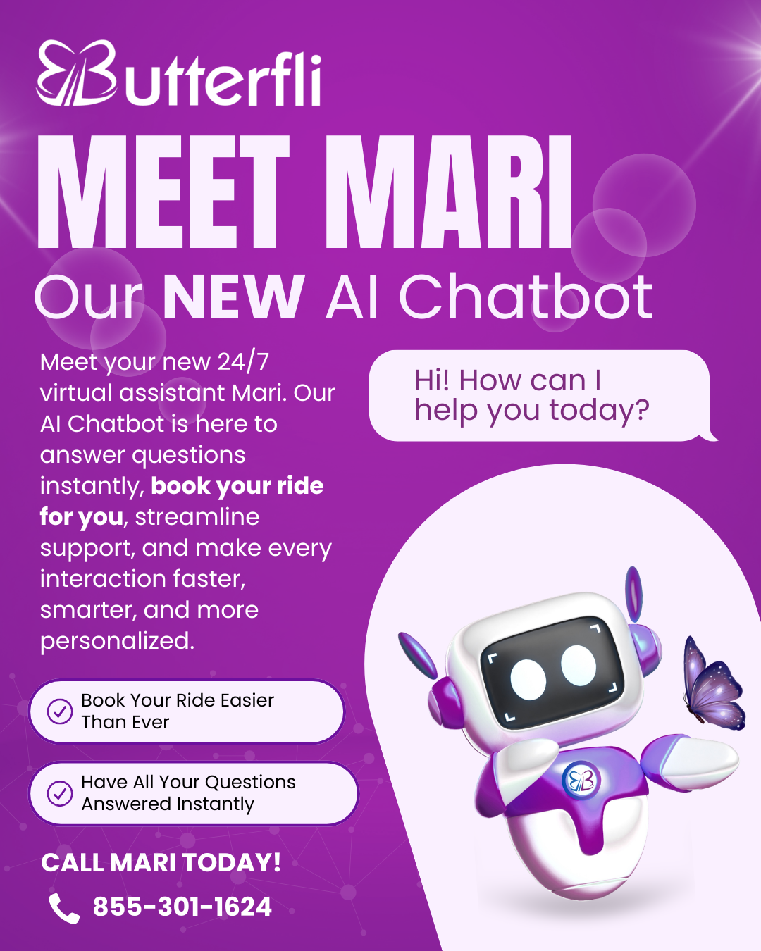 Butterfli Launches ‘Mari,’ an AI Agent Simplifying Transportation for People with Disabilities and Mobility Challenges