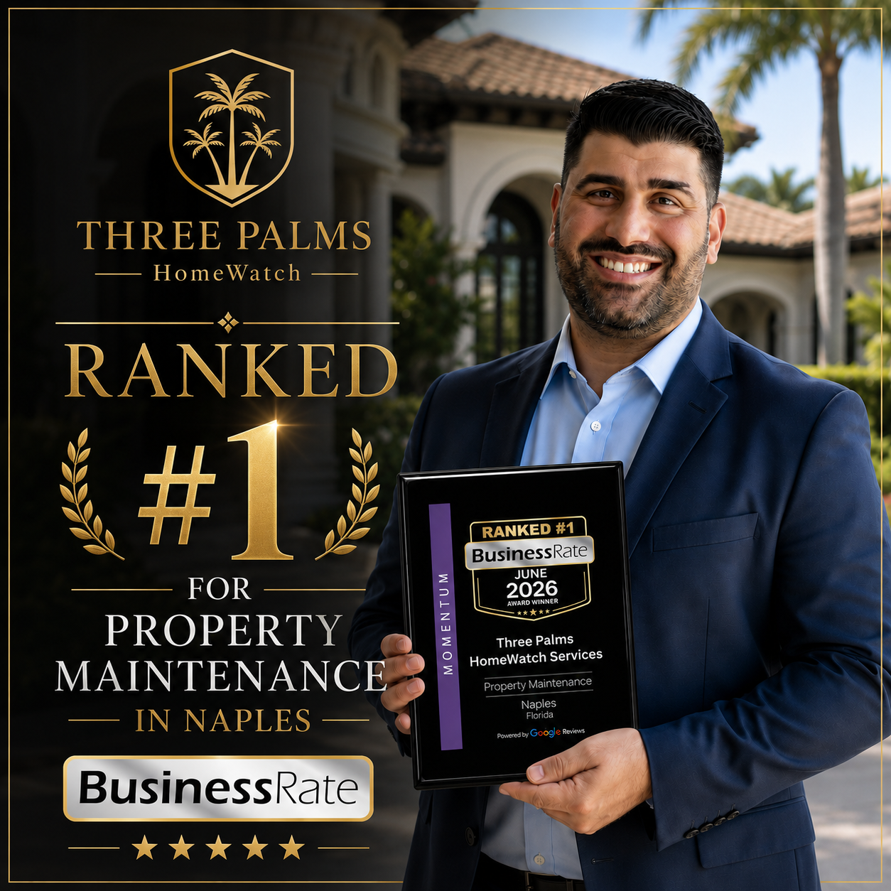Three Palms HomeWatch ranked No. 1 for property maintenance in Naples