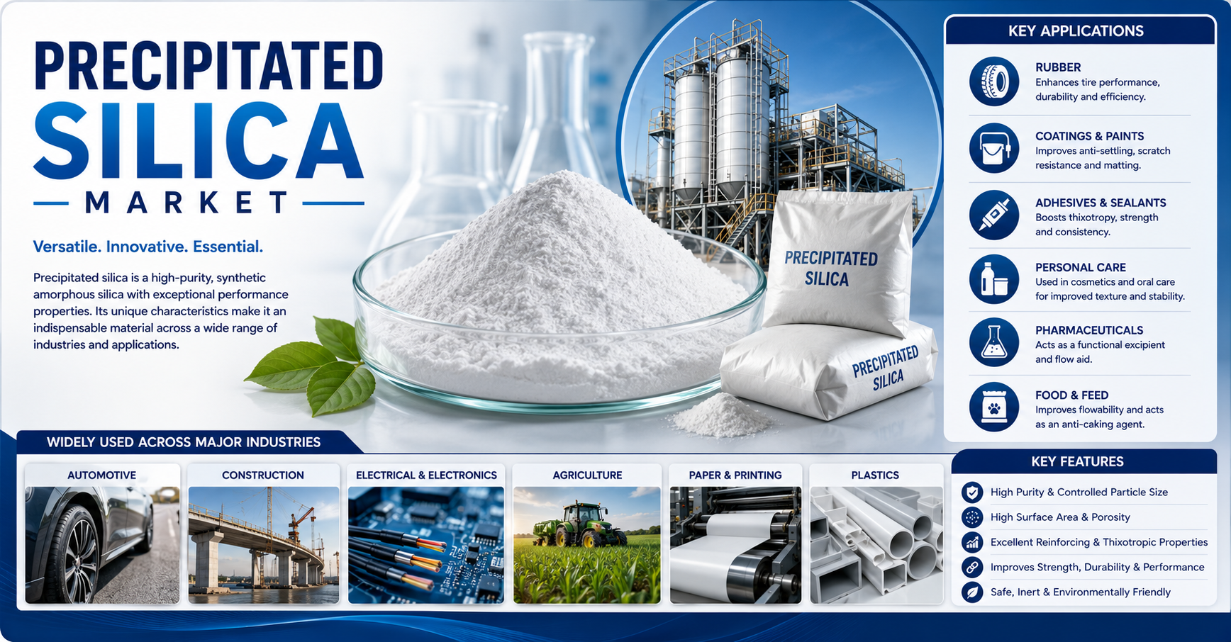 Precipitated Silica Market to Grow from USD 6,378 Million in 2026 to USD 9,250 Million by 2035 at 4.22% CAGR