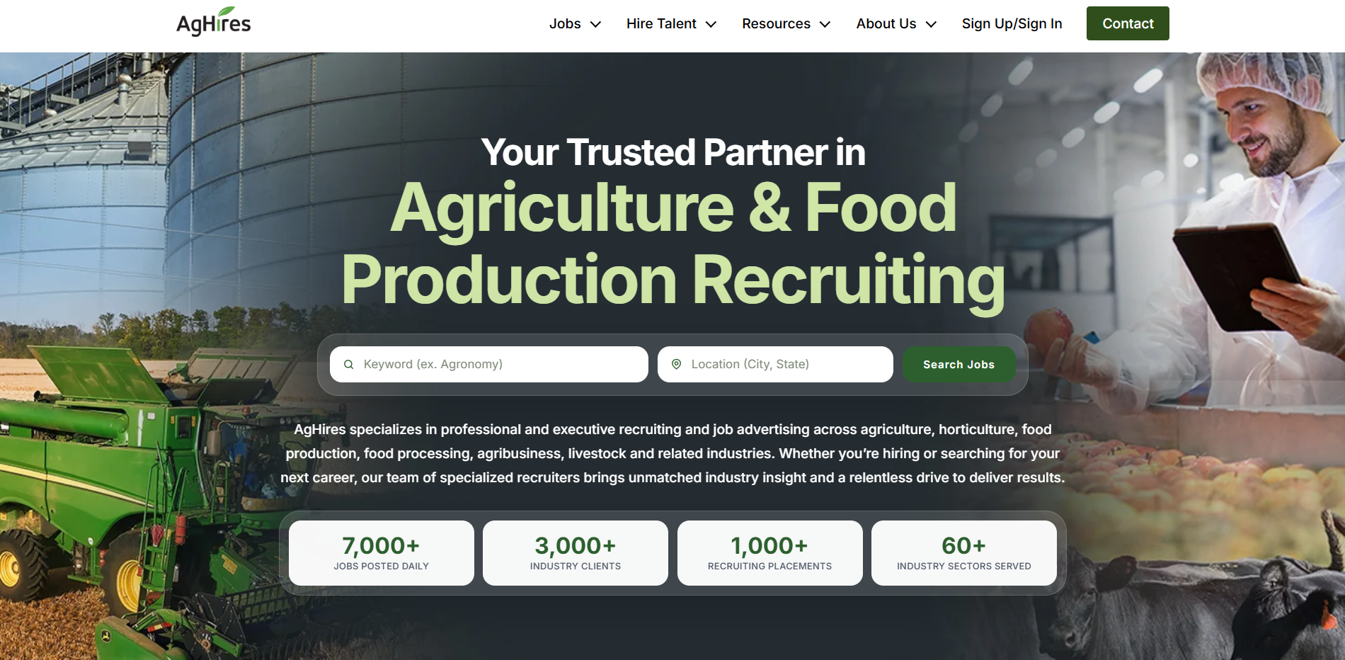 AgHires Introduces New Job Board Designed for Today’s Agriculture and Food Production Workforce