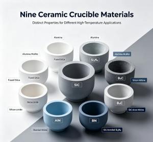 Nine ceramic crucibles from TRUNNANO