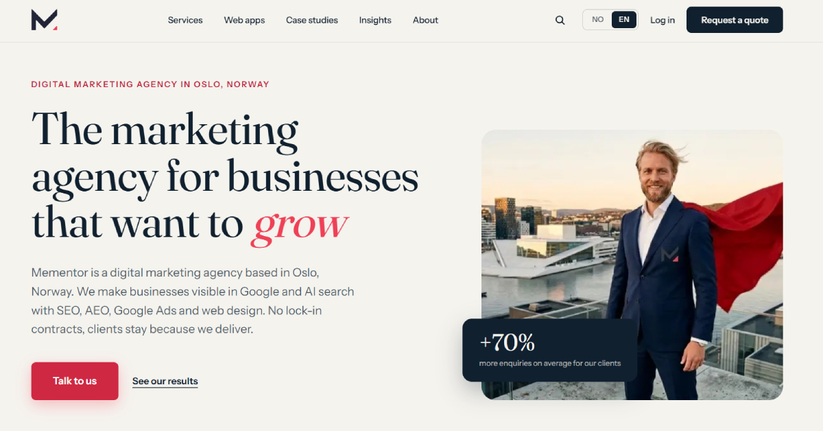 Norwegian Marketing Agency Mementor Goes Global With New English Website