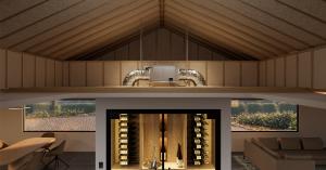 WhisperKOOL, a leading manufacturer of premium wine cellar cooling systems, today announced the launch of its new Blow-Through Series, an innovative split-system platform designed to give wine cellar professionals a new level of flexibility when integrating concealed cooling into modern cellar designs WhisperKOOL Blow-Through wine cellar cooling system concealed above a modern glass wine wall.