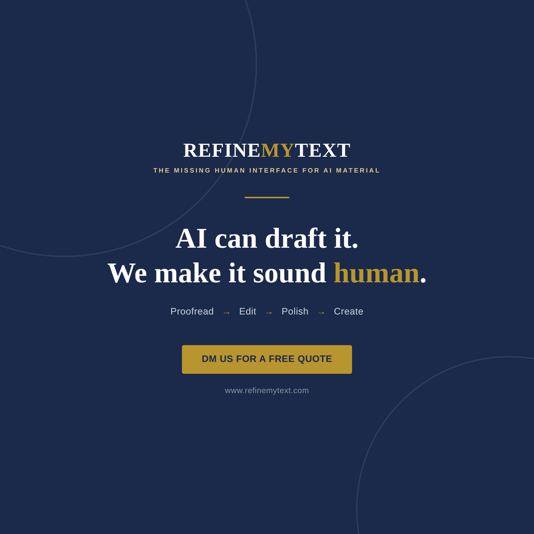 New Service RefineMyText.com Launches to Add the Human Touch Back Into AI-Generated Writing
