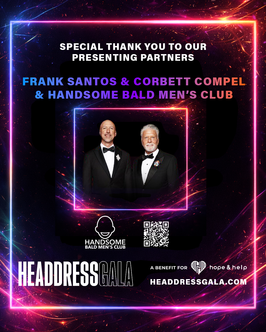 Hope and Help Announces Frank Santos and Corbett Compel as Presenting Sponsors of This Year’s Headdress Gala