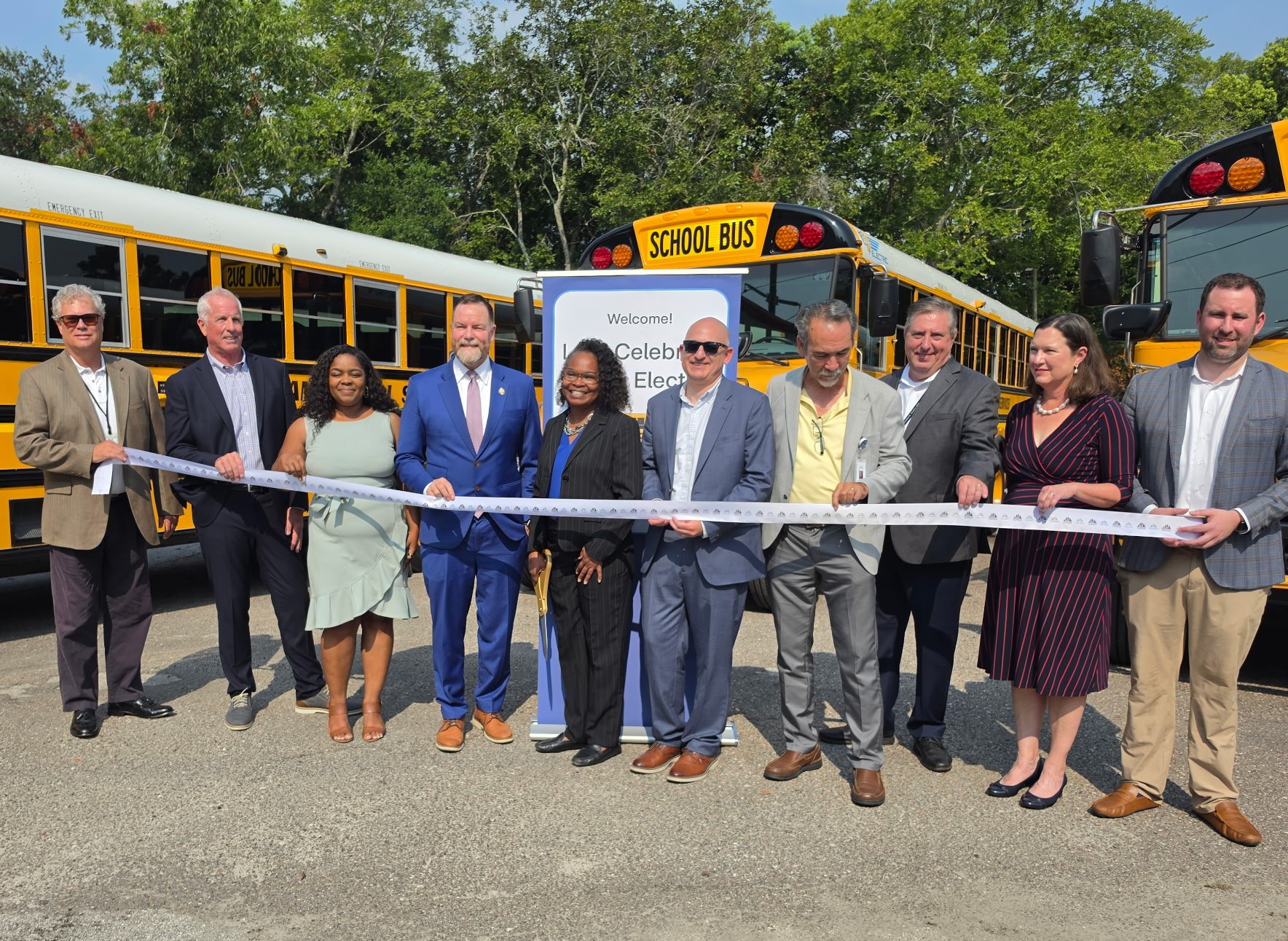 Durham School Services Continues to Go Green: Celebrates 26 New EV Buses to Service Duval County Public Schools