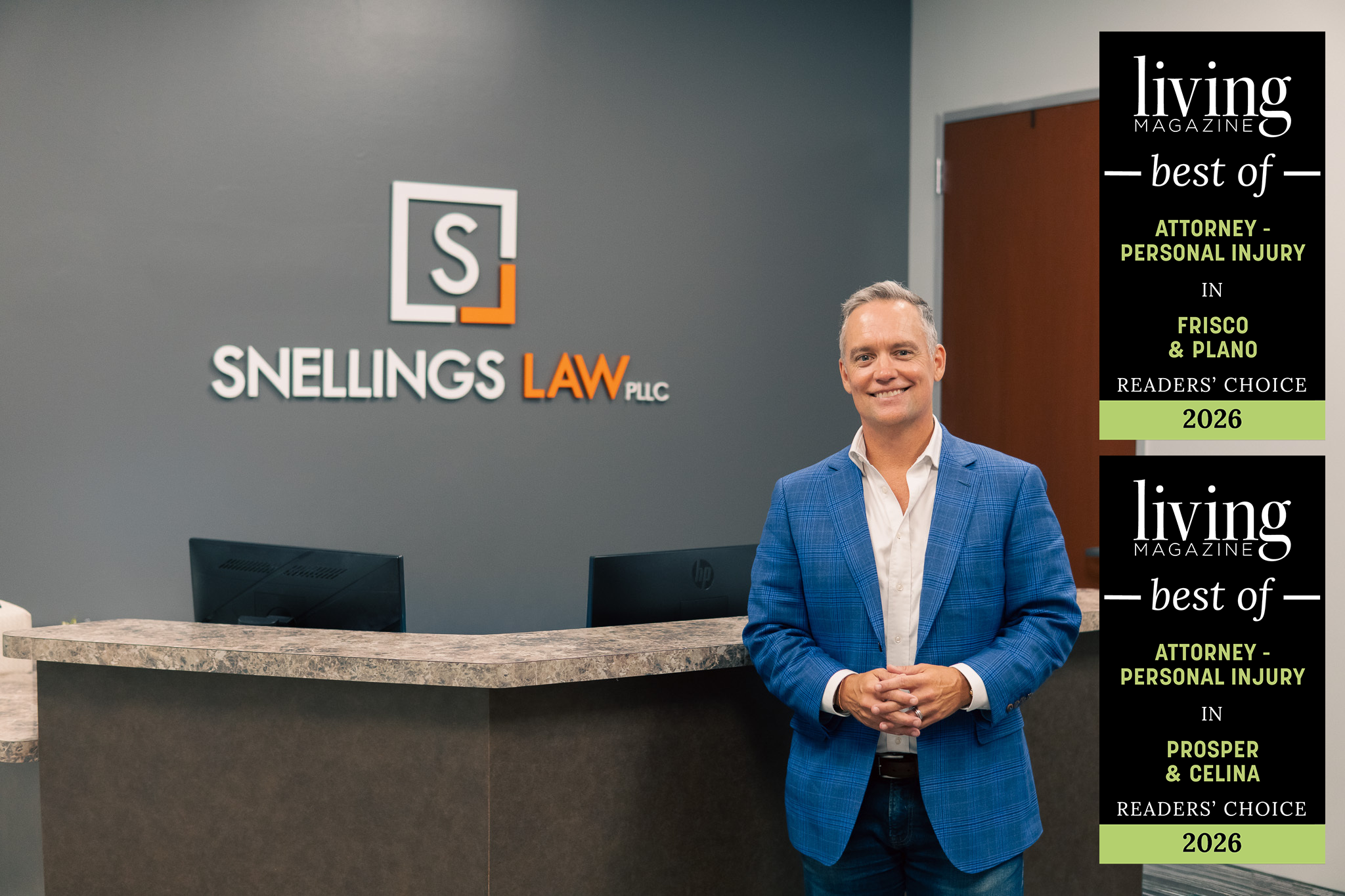 Snellings Law Named Best Personal Injury Law Firm in Frisco & Plano and Prosper & Celina for 2026 by Living Magazine