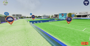 Image of football pitches inside the virtual Meulensteen Academy