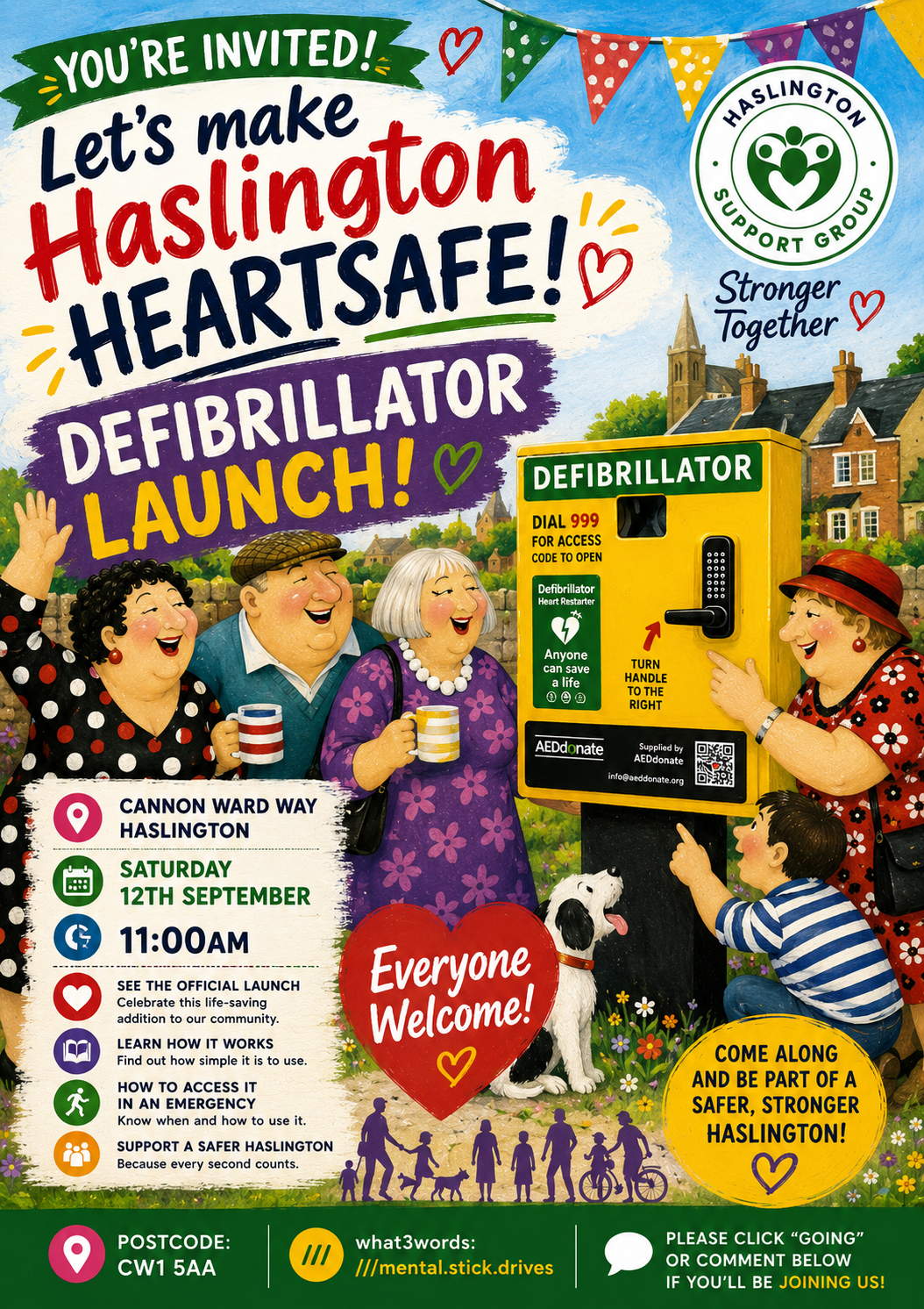 Haslington Launches New Community Defibrillator Following Remarkable Volunteer Legacy