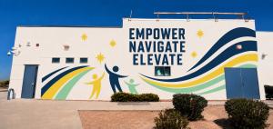 Polaris Academy logo and mission mural