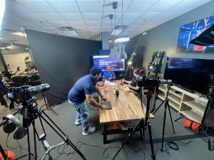 Professional video production equipment setup for corporate video shoot in Western New York