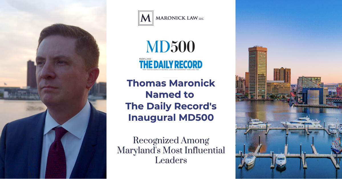 Maryland Criminal Defense Attorney Thomas J. Maronick Jr. Named to 2026 MD500