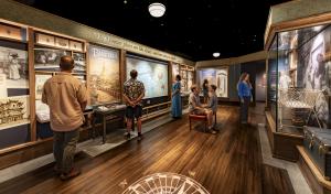 Museum visitors exploring the