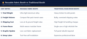 Fabric Booth Cost Comparison Matrix