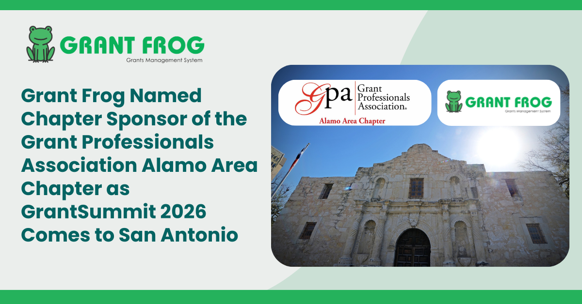 Grant Frog Named Sponsor of the Grant Professionals Association Alamo Area Chapter as GrantSummit Comes to San Antonio