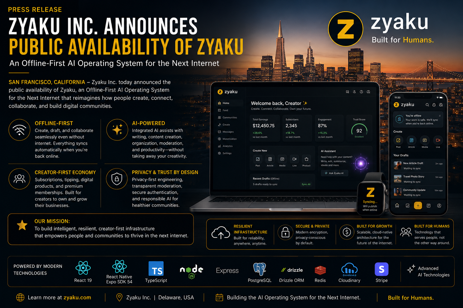 Zyaku Launche an Offline-First AI Operating System for the Next Internet, Redefining Creator-First Social Infrastructure