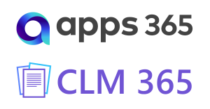 Apps365 CLM 365 contract lifecycle management solution logo for Microsoft 365 AI powered contract management