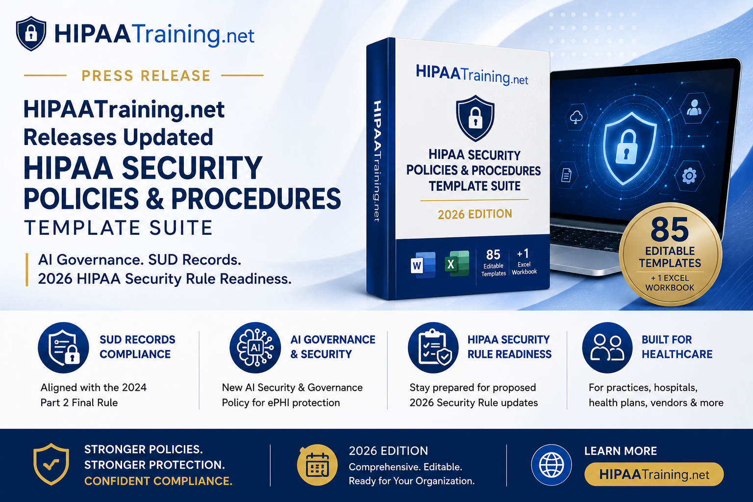 HIPAATraining.net Releases Updated HIPAA Security Policies & Procedures Template Suite