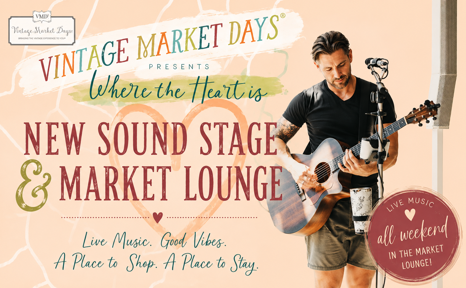 Piedmont Triad Vintage Market Days® announces a new Sound Stage + Market Lounge coming to their Sept 11-13 event