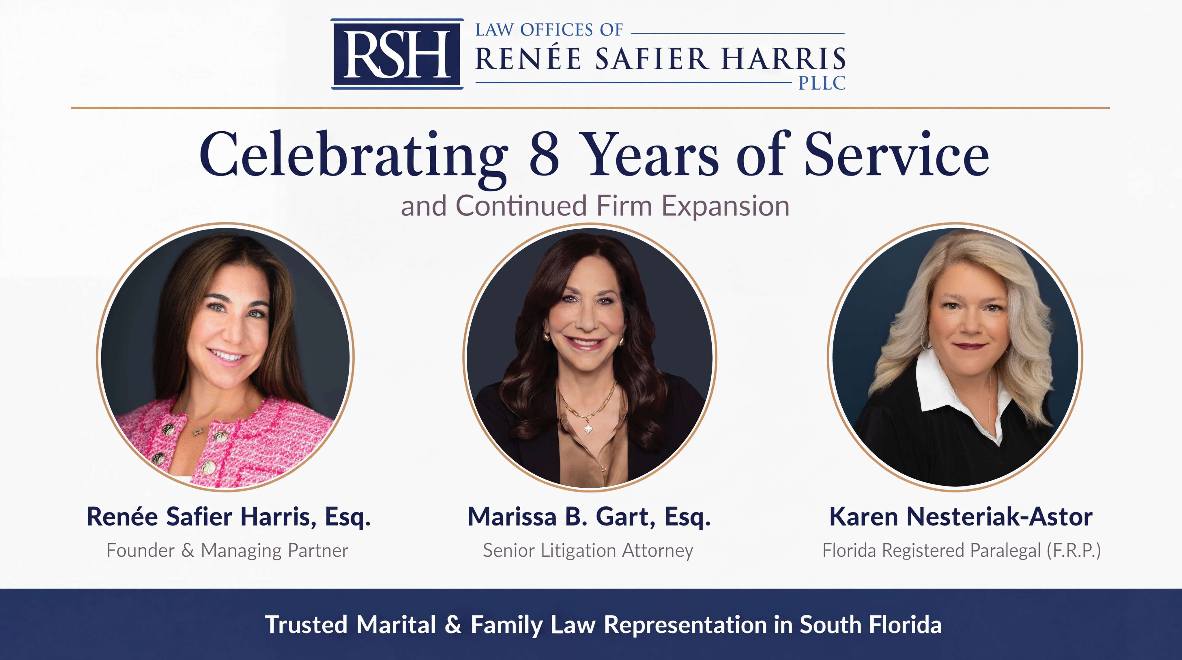 Law Offices of Renée Safier Harris, PLLC Celebrates Eight Years and Continued Firm Expansion