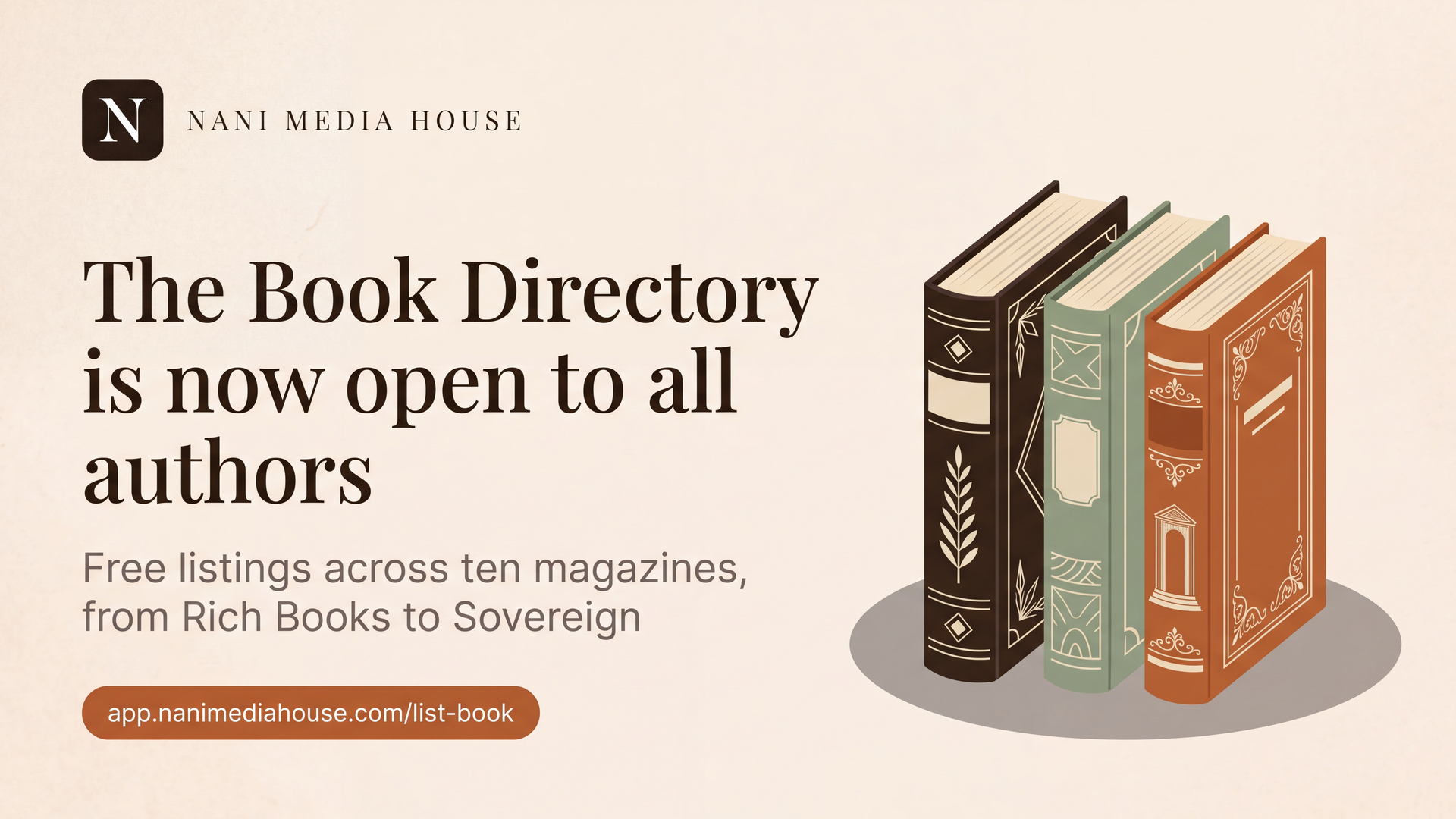 Free Book Listing Service Launched by Nani Media House Across Its Ten-Magazine Network