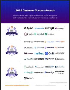 Today FeaturedCustomers published the Summer 2026 Contract Lifecycle Management Software Customer Success Report to give prospects better insight on which Contract Lifecycle Management Software would work best for their business according to real customer references cl26