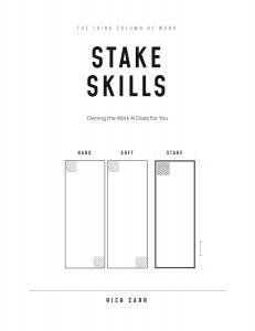Front cover of the book Stake Skills: Owning the Work AI Does for You by Rich Carr, subtitled The Third Column of Work.