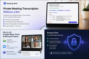 Meetings Brief Google Meet transcription without a bot