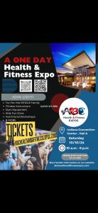 ABC Health & Fitness Expo 2026 promotional flyer with event and vendor information
