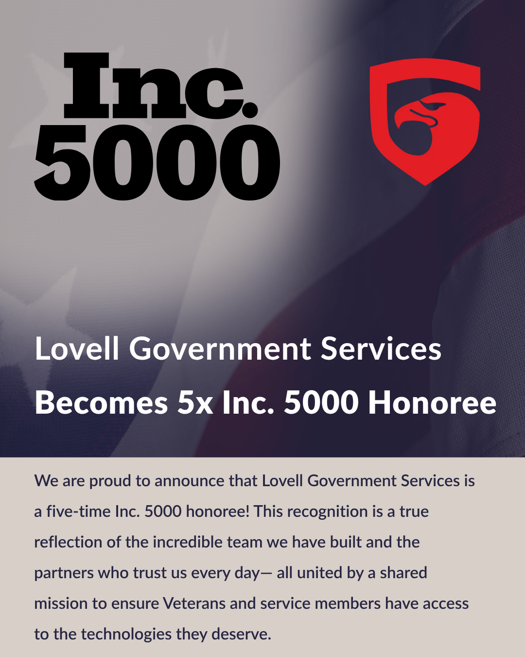 Lovell Government Services Named to 2026 Inc. 5000 for Fifth Time
