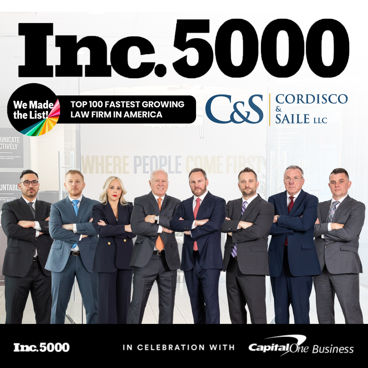 Cordisco & Saile Lands on the 2026 Inc. 5000 and Ranks Among the Top 100 Fastest-Growing Law Firms in America