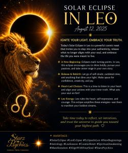 Solar Eclipse in Leo — August 12, 2026: A powerful time for courage, creativity, self-discovery and new beginnings.