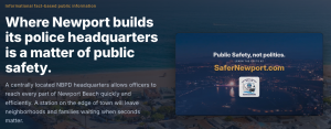 The Newport Beach Police Association today launched SaferNewport safernewportheader