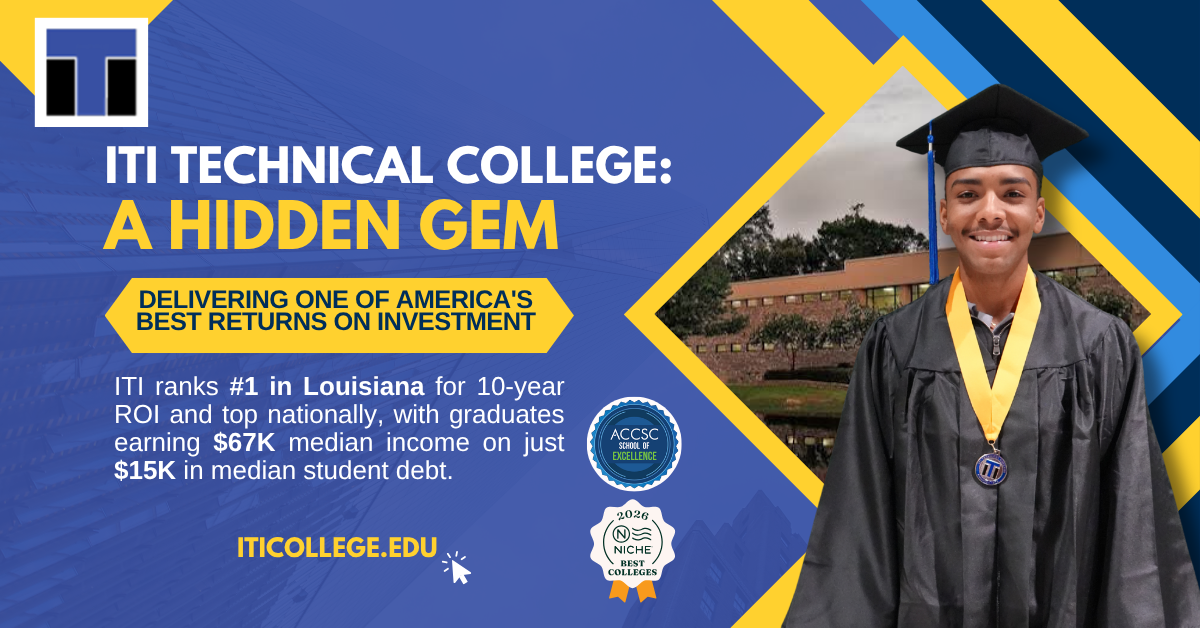 Georgetown University Ranks ITI Technical College #1 in Louisiana for Return on Investment