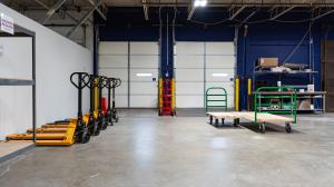 Shared loading dock with equipment for use
