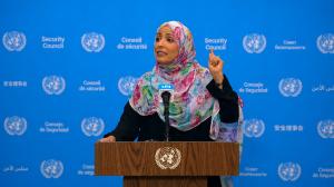 Tawakkol Karman Presenting her Statement on Yemen at the UN Security Council