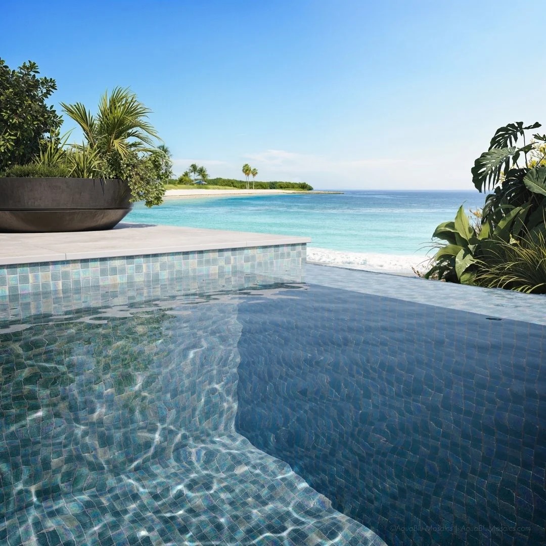 AquaBlu Mosaics Launches the Sand Pearl Collection, a Coastal Glass Tile Series for Pools, Spas, and Outdoor Living