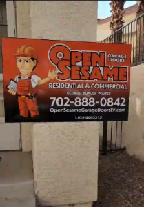 Open Sesame garage door repair technician providing service in Summerlin Las Vegas