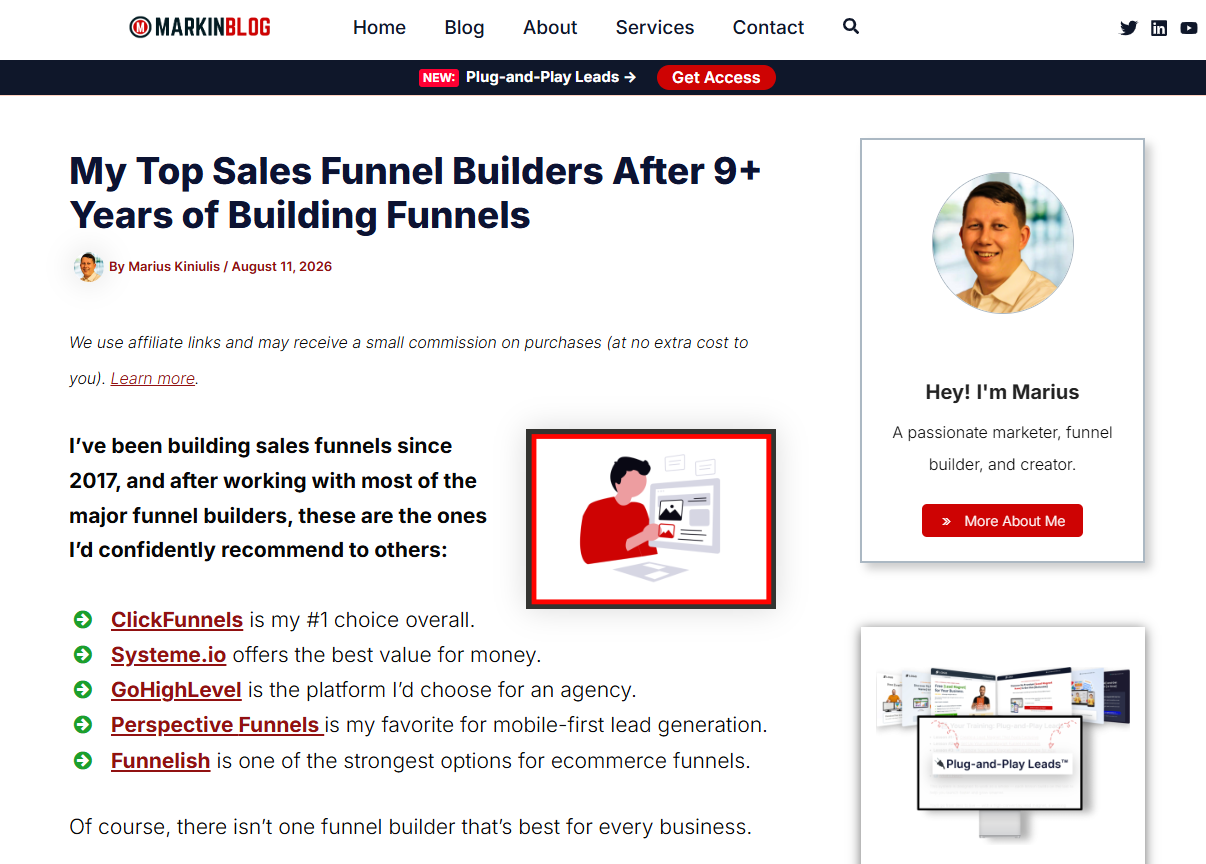MarkinBlog Publishes 2026 Analysis of the Best Sales Funnel Builders
