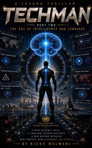 Australian author Ricky Melwani has released TECHMAN Part Two: The Age of Intelligence and Language, the second instalment in his continuing science-fiction and techno-thriller series Techman Part Two Book Cover