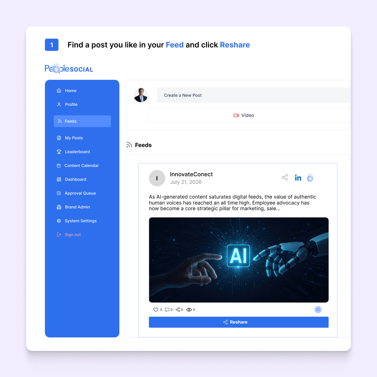 No More Blank Caption Boxes: AI-Powered Employee-Led Distribution | PeopleSocial by Evonsys