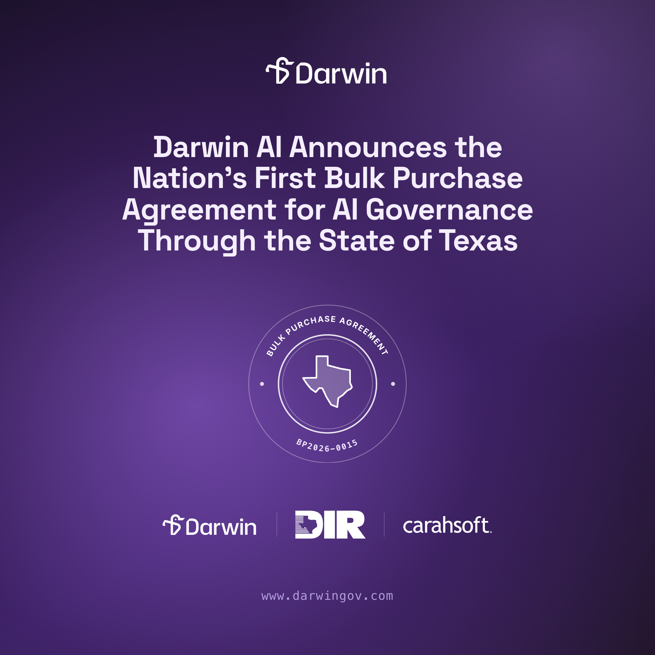 Darwin AI Announces the Nation’s First Bulk Purchase Agreement for AI Governance Through the State of Texas