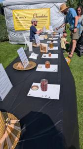 Oregon Honey & Mead Festival Returns August 29 to Celebrate Honey, Pollinators and Oregon Agriculture Honey tasting table at the Oregon Honey & Mead Festival with jars of Oregon honey prepared for sampling and judging.