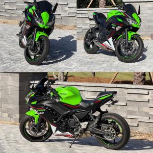 Pictures of a green motorcycle