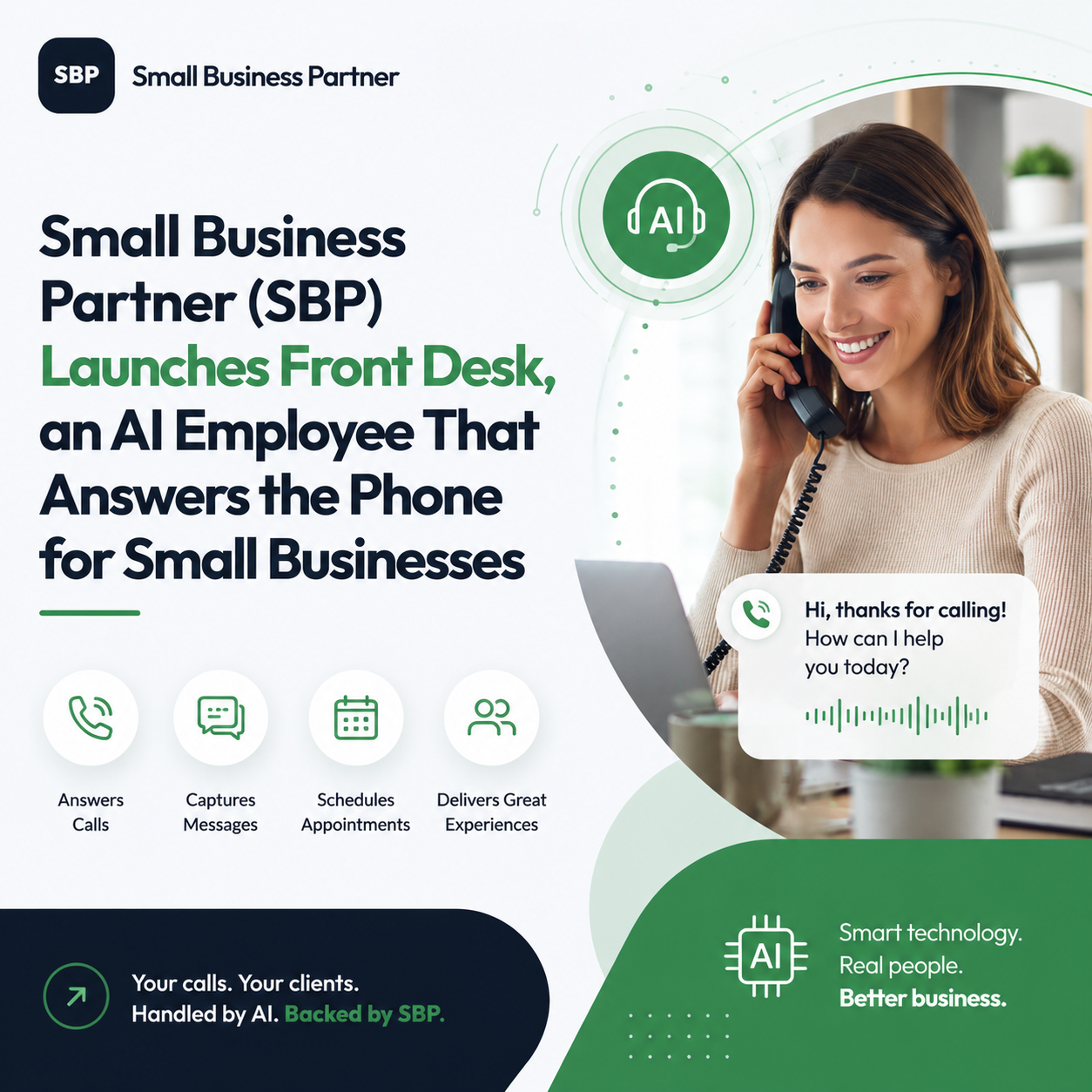 Small Business Partner (SBP) Launches Front Desk, an AI Employee That Answers the Phone for Small Businesses