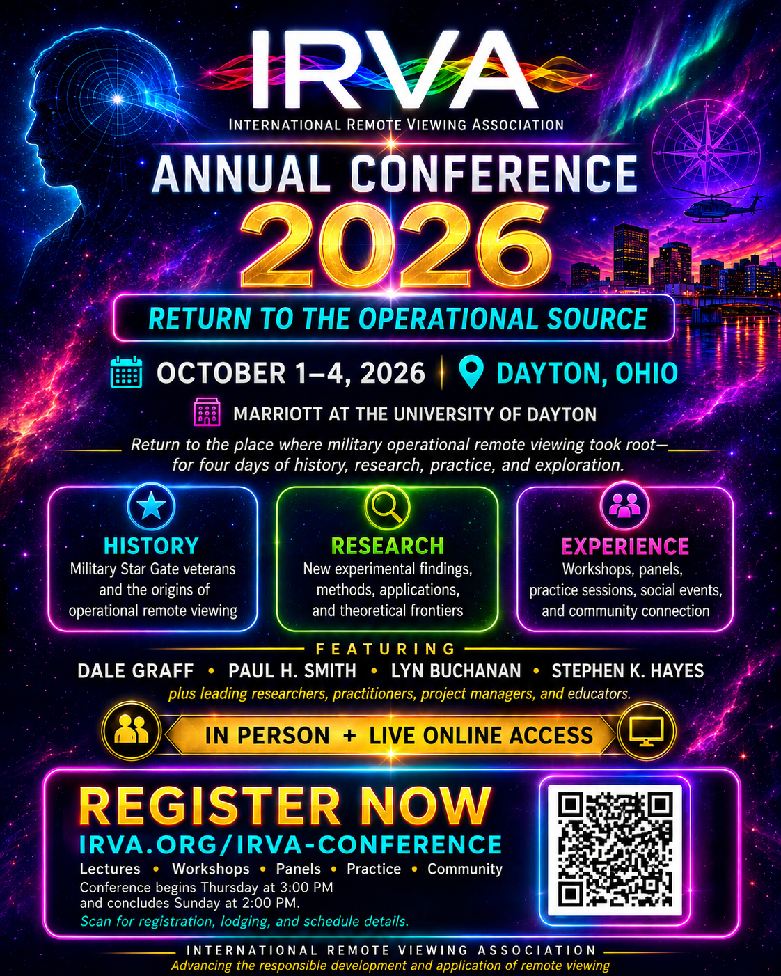 The International Remote Viewing Association (IRVA) Announces Annual Conference in Dayton, Ohio, October 1–4, 2026