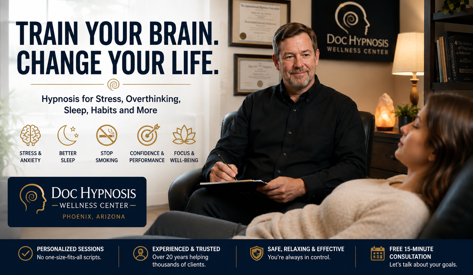 Doc Hypnosis Highlights Growing Interest in Hypnosis for Stress, Overthinking and Sleep in Phoenix