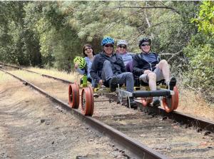 Russian River Railbike Riders approaching turnaround point