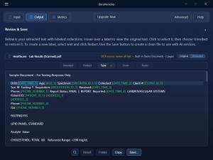 AI is becoming powerful enough to help with some of the most personal parts of our lives ZeroPersona desktop app showing identifying information replaced locally with structured labels such as PERSON and ORGANIZATION.