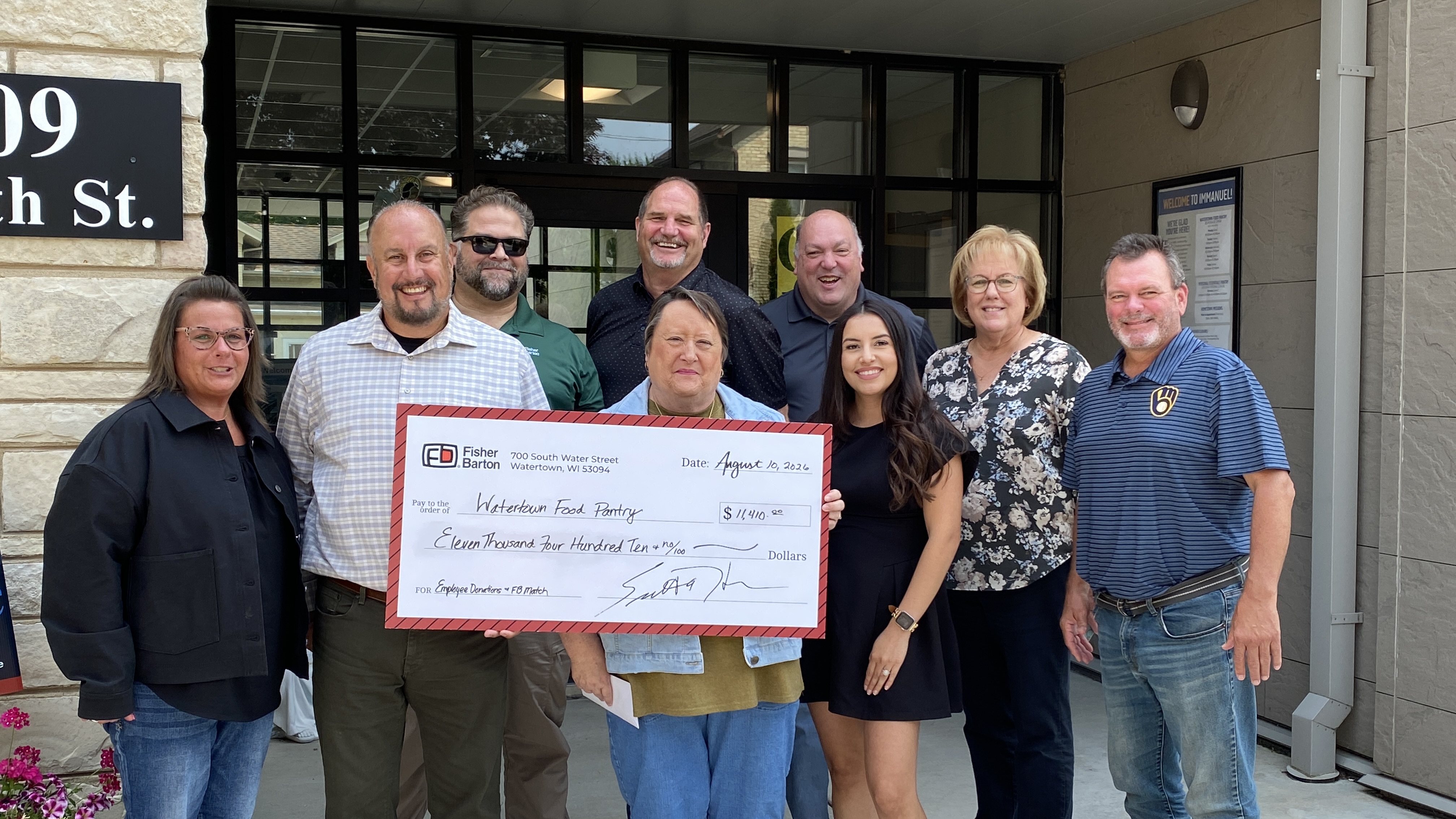 Fisher Barton and Employees Contribute Record-Breaking $19,760 to Local Food Pantries